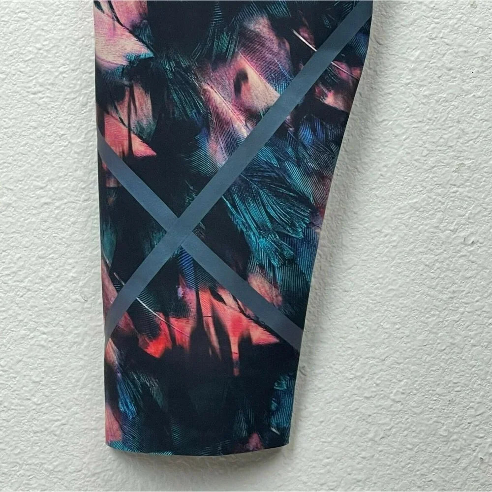 Caelum Leggings Women's Sz XL Skinny Ankle Mid Rise Pull on Athletic Blue Pink - Picture 8 of 10